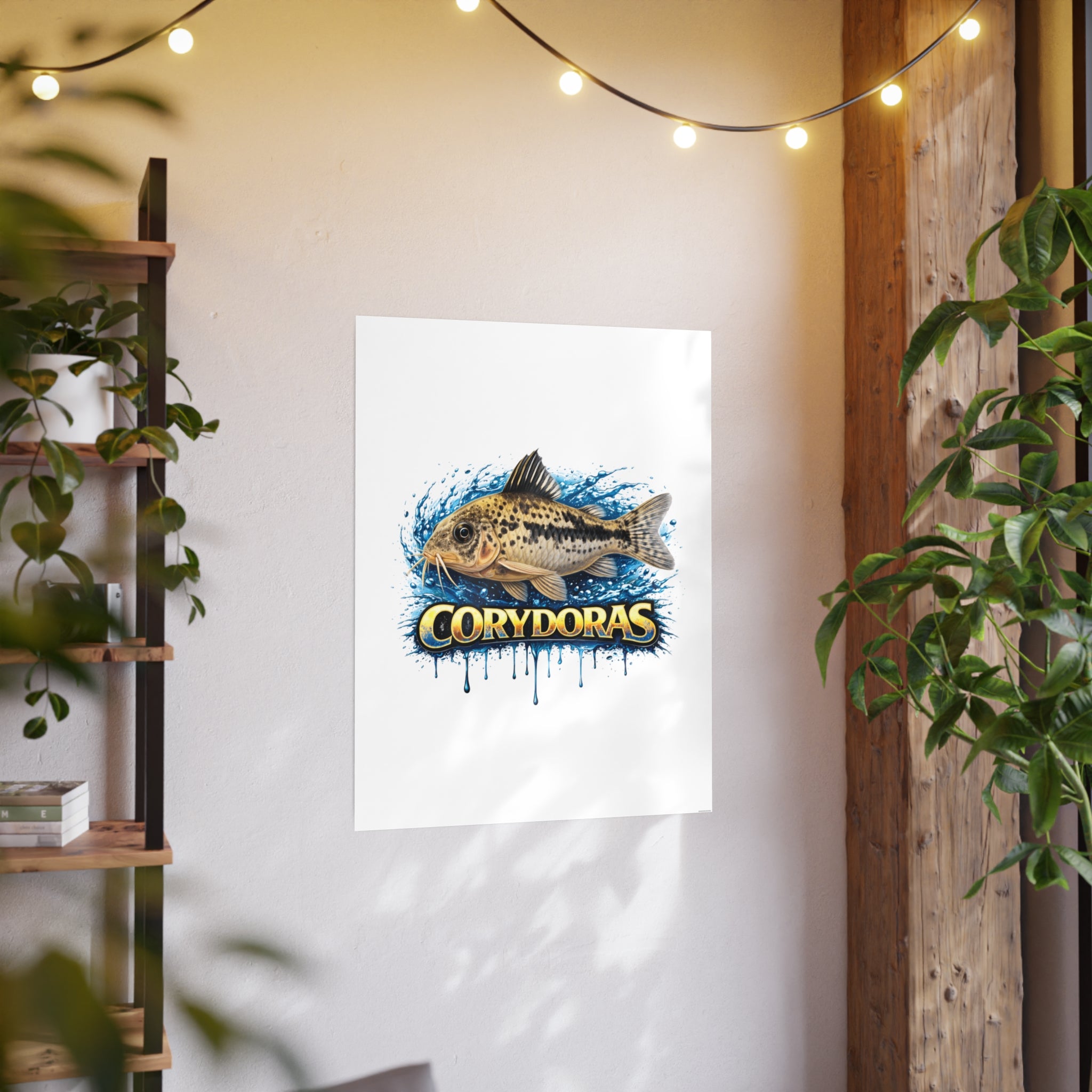 Peppered Corydoras Fish Art Poster — Vibrant Aquarium Print