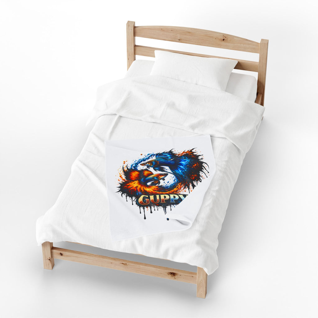 Fire & Ice Guppy – Premium "Infinite Flow" Velveteen Blanket