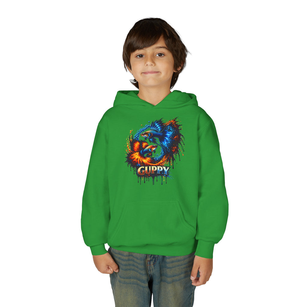 Fire & Ice Guppy – Kids "Neon Flare" Fleece Hoodie