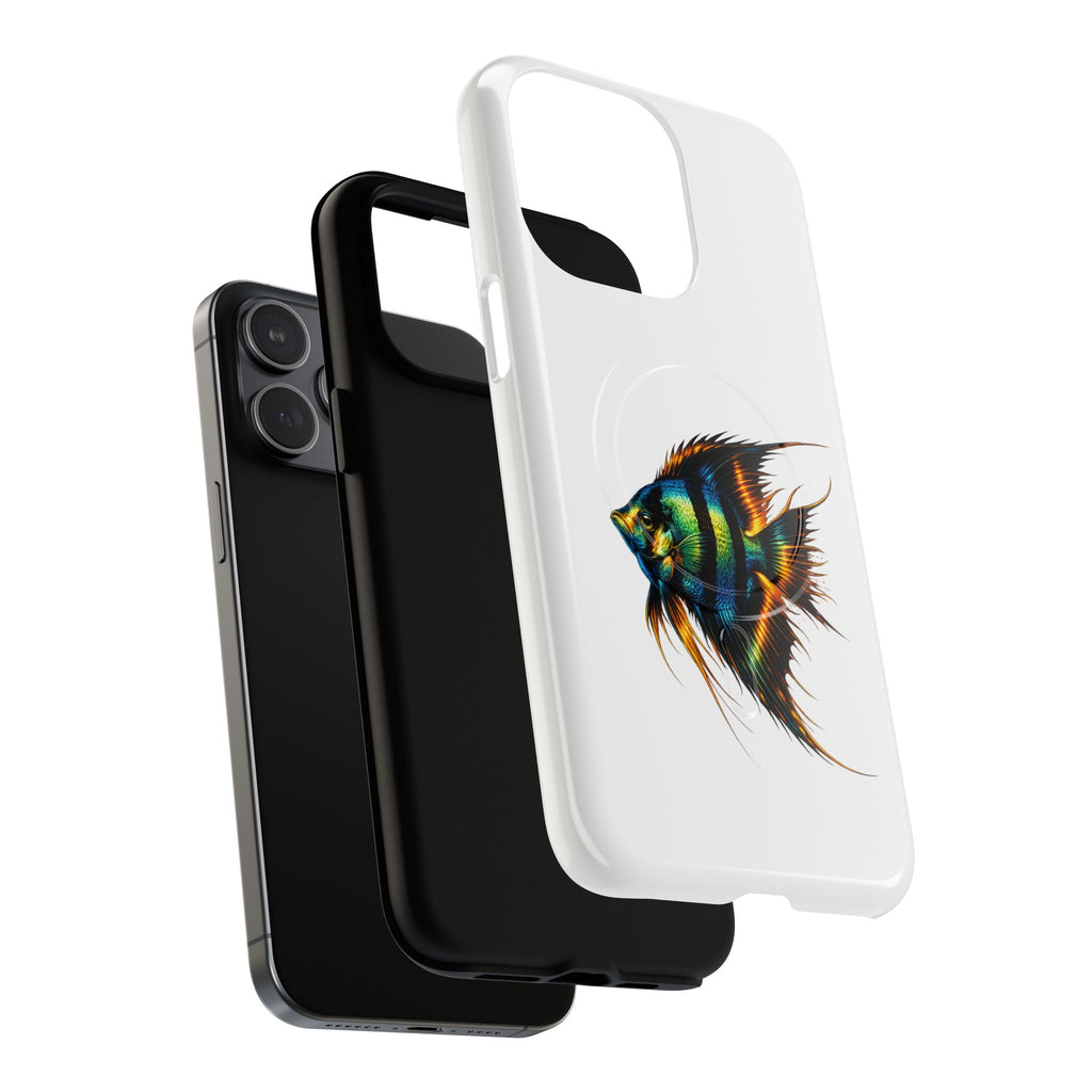 Angelfish Art Tough Magnetic Phone Case — Colorful Aquarium Fish iPhone Cover