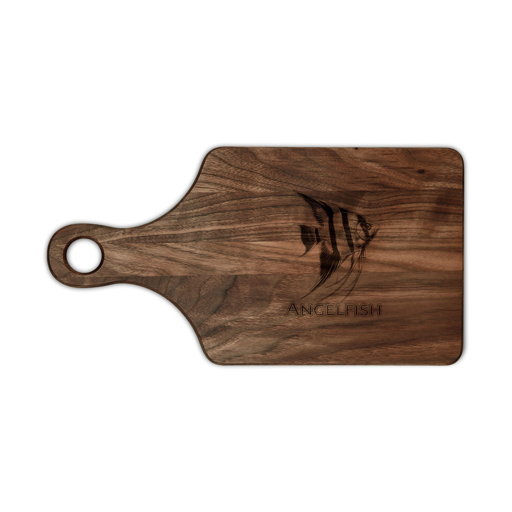 Engraved Angelfish Wooden Cutting Board — Personalized Kitchen Serving & Prep Board