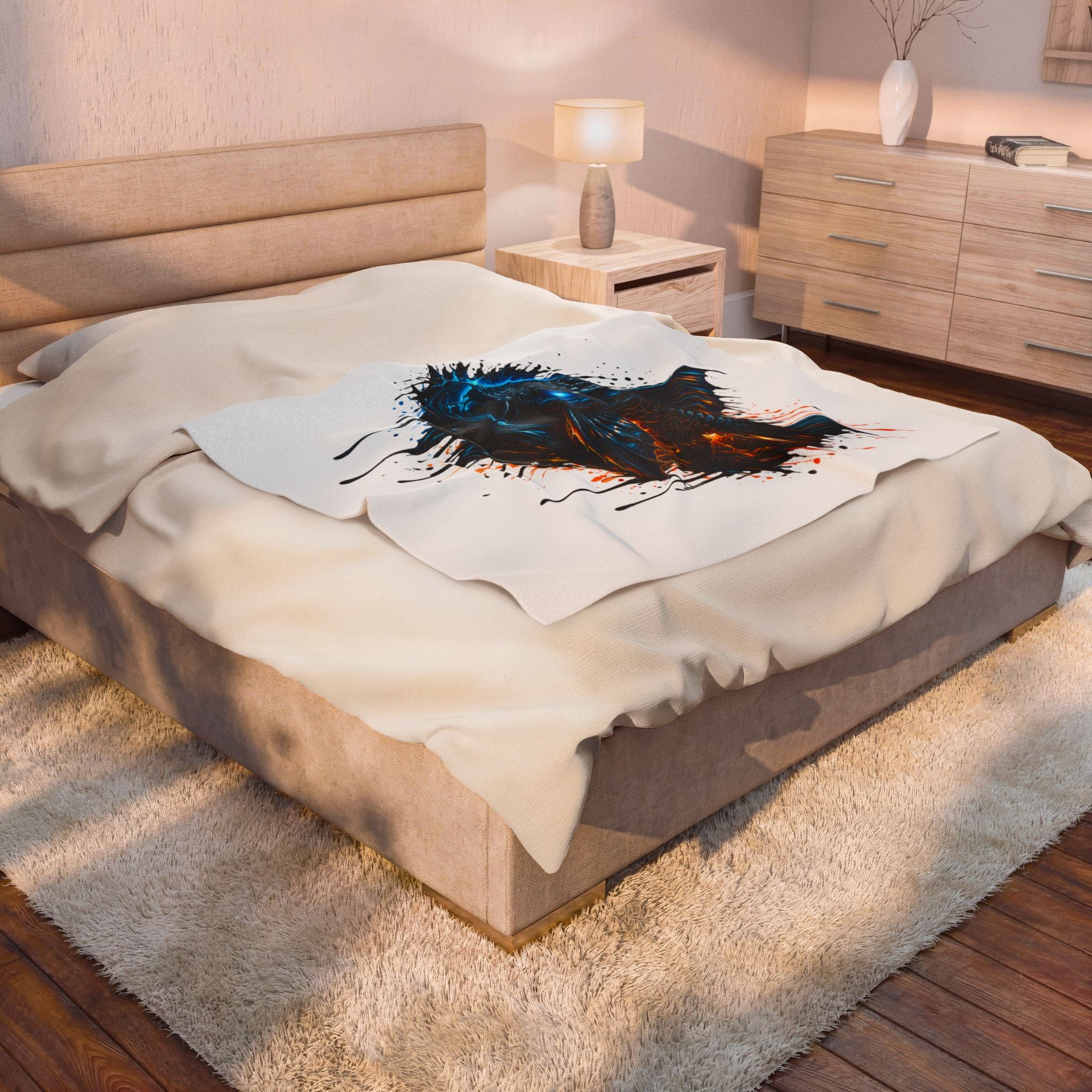 L-185 Xingu Spiny Monster Pleco — Urban Art Plush Throw Blanket