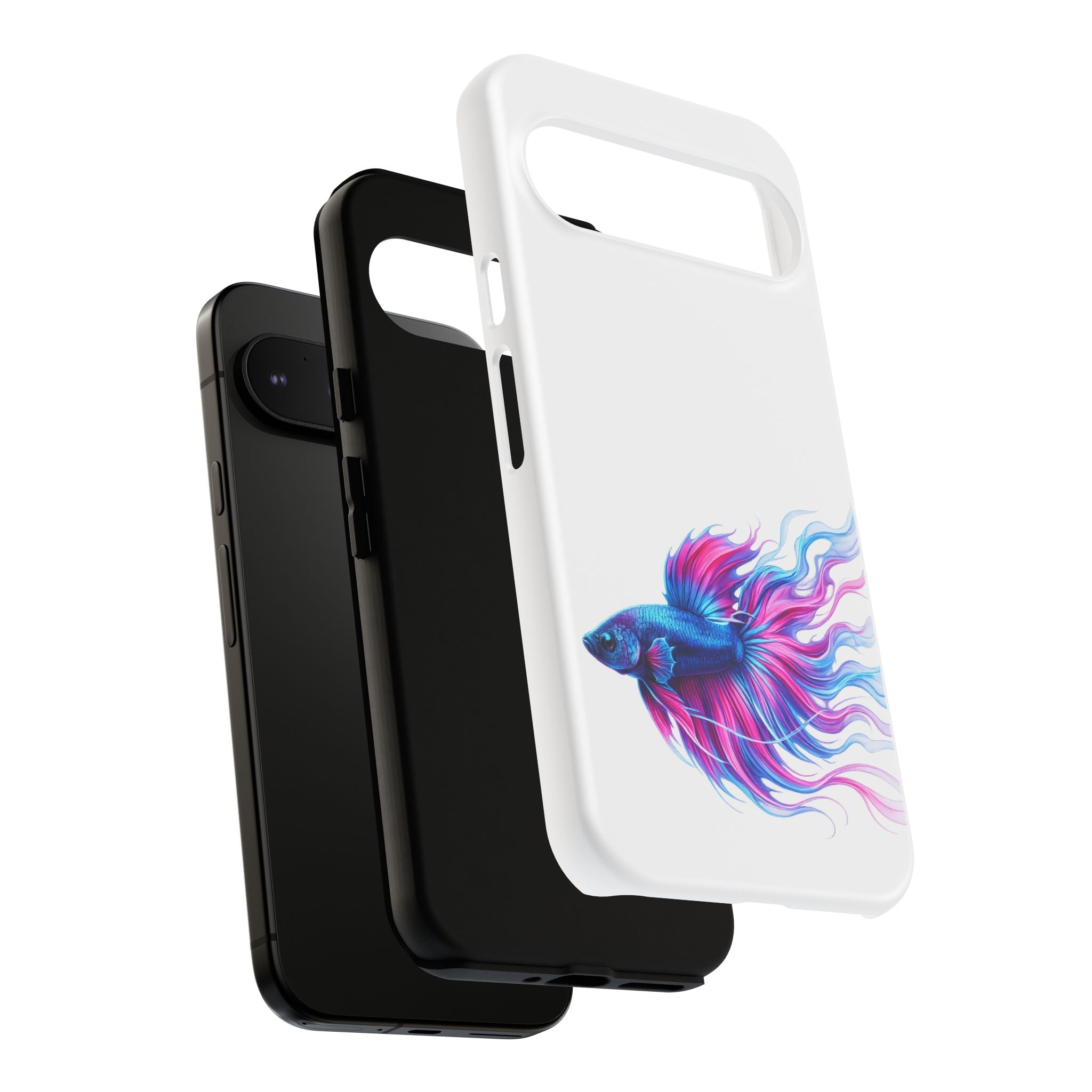 Betta Fish Tough Phone Case — Colorful Watercolor Fish Protective Cover