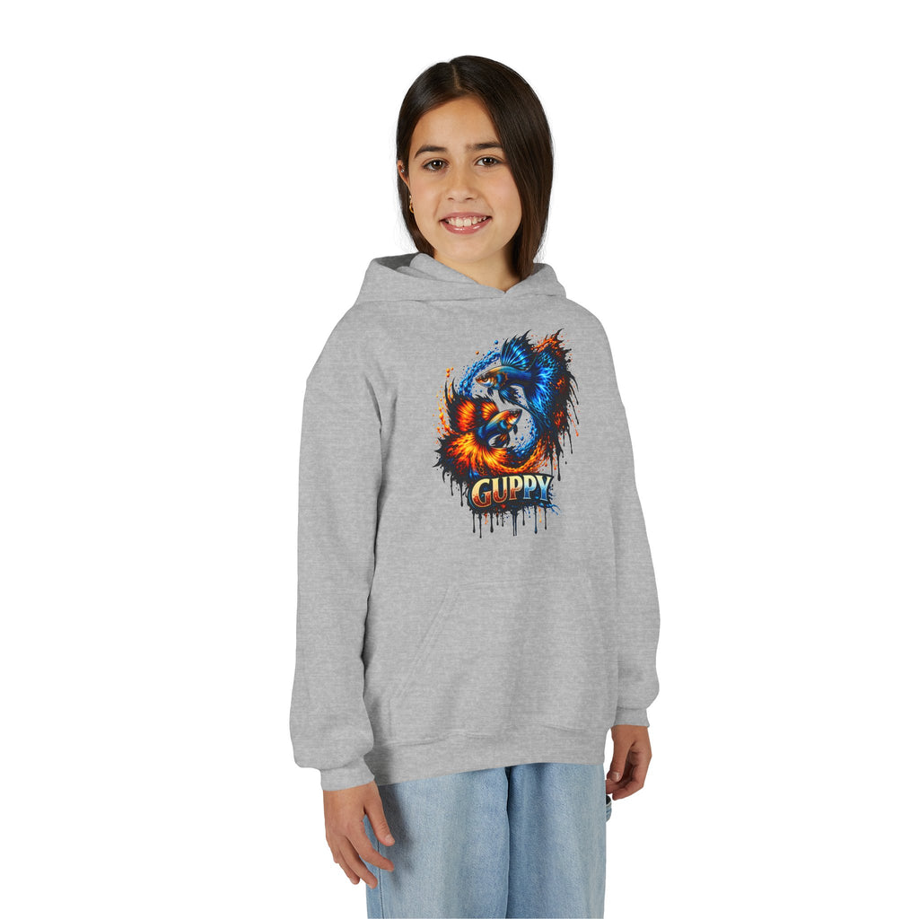 Fire & Ice Guppy – Kids "Neon Flare" Fleece Hoodie