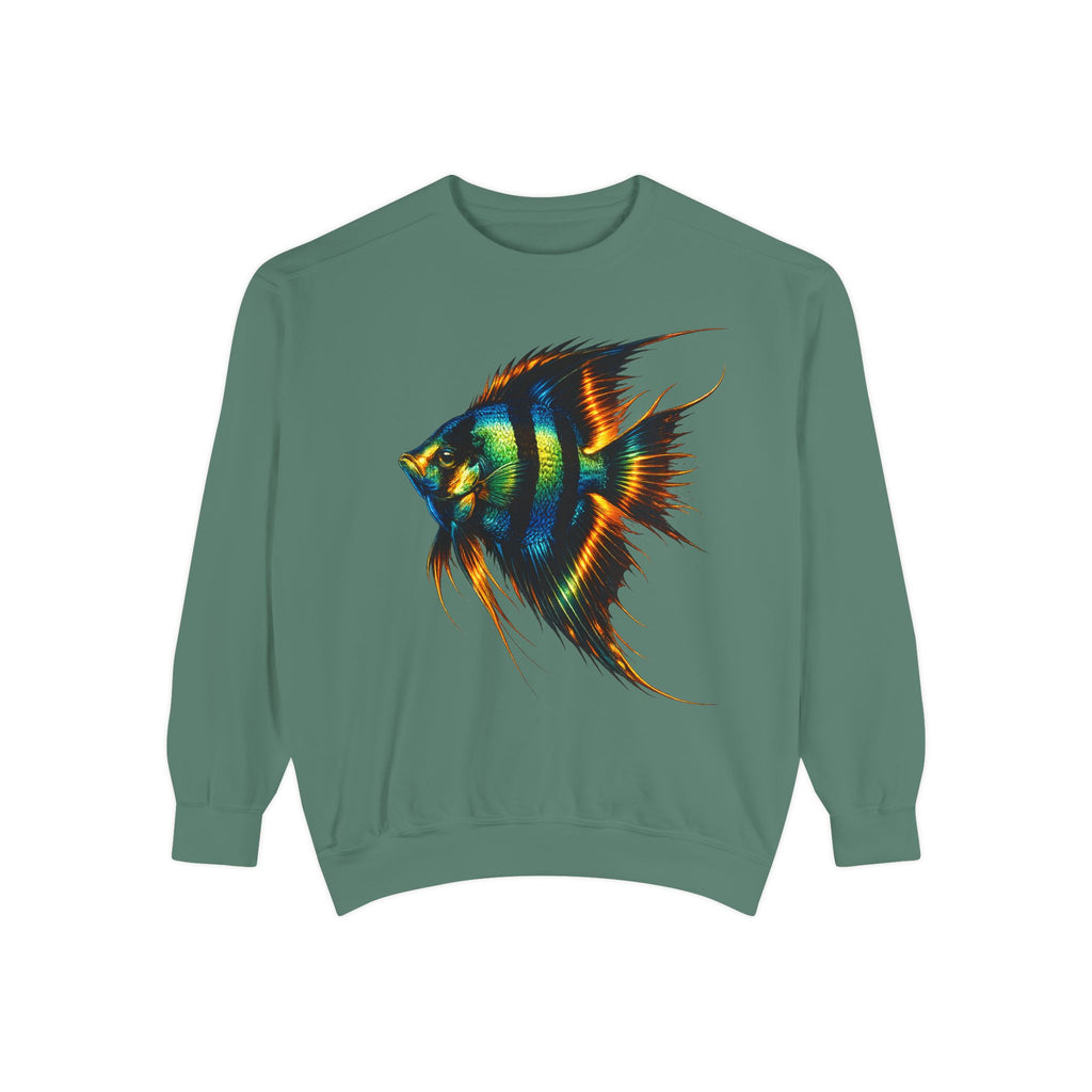 Angelfish Art Sweatshirt — Colorful Aquarium Fish Graphic Sweatshirt