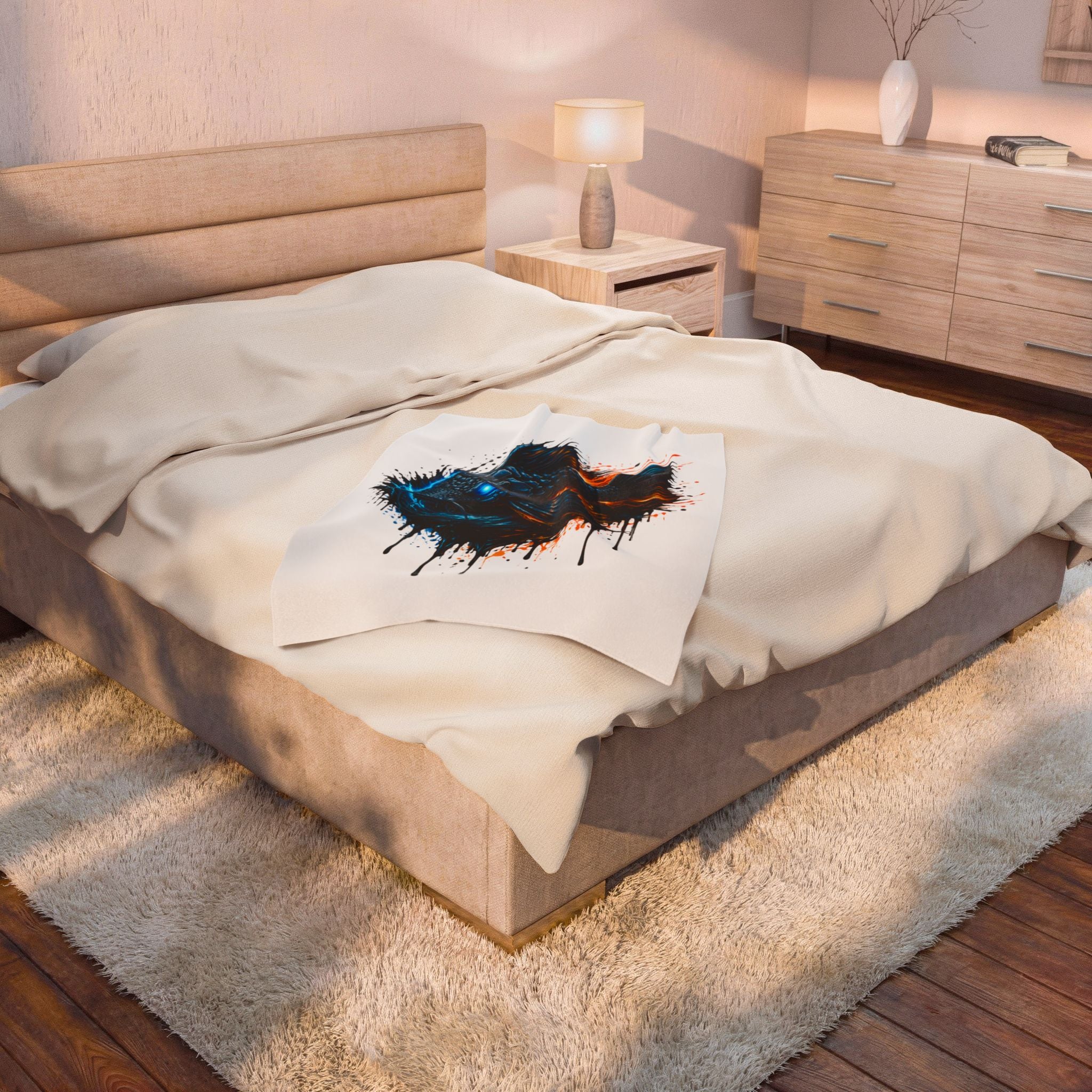 L-185 Xingu Spiny Monster Pleco — Urban Art Plush Throw Blanket