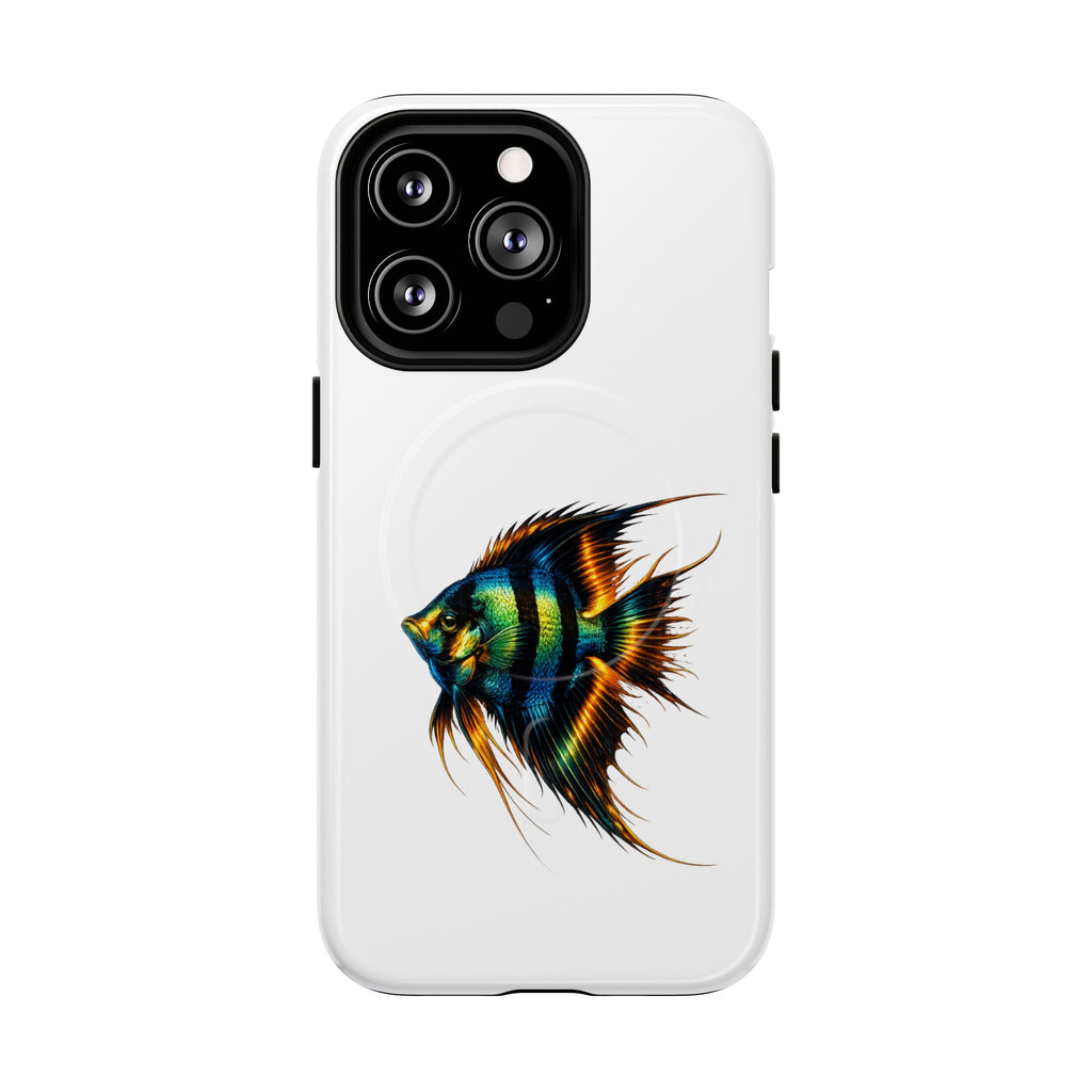 Angelfish Art Tough Magnetic Phone Case — Colorful Aquarium Fish iPhone Cover