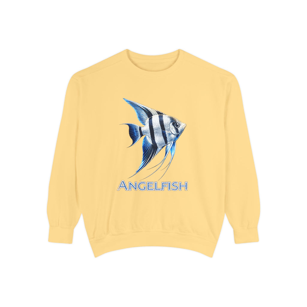 Angelfish Graphic Sweatshirt — Blue Tropical Fish Crewneck
