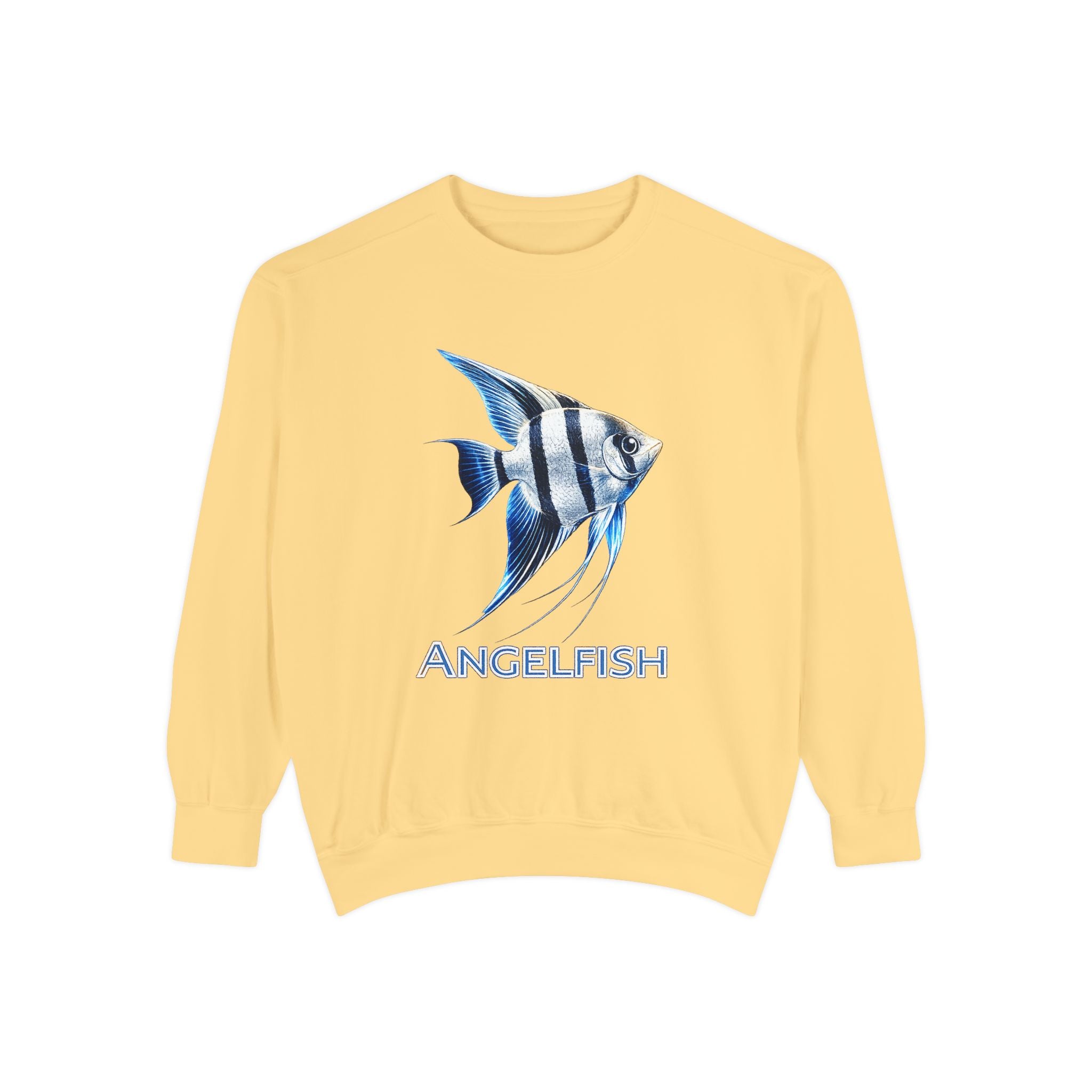 Angelfish Graphic Sweatshirt — Blue Tropical Fish Crewneck