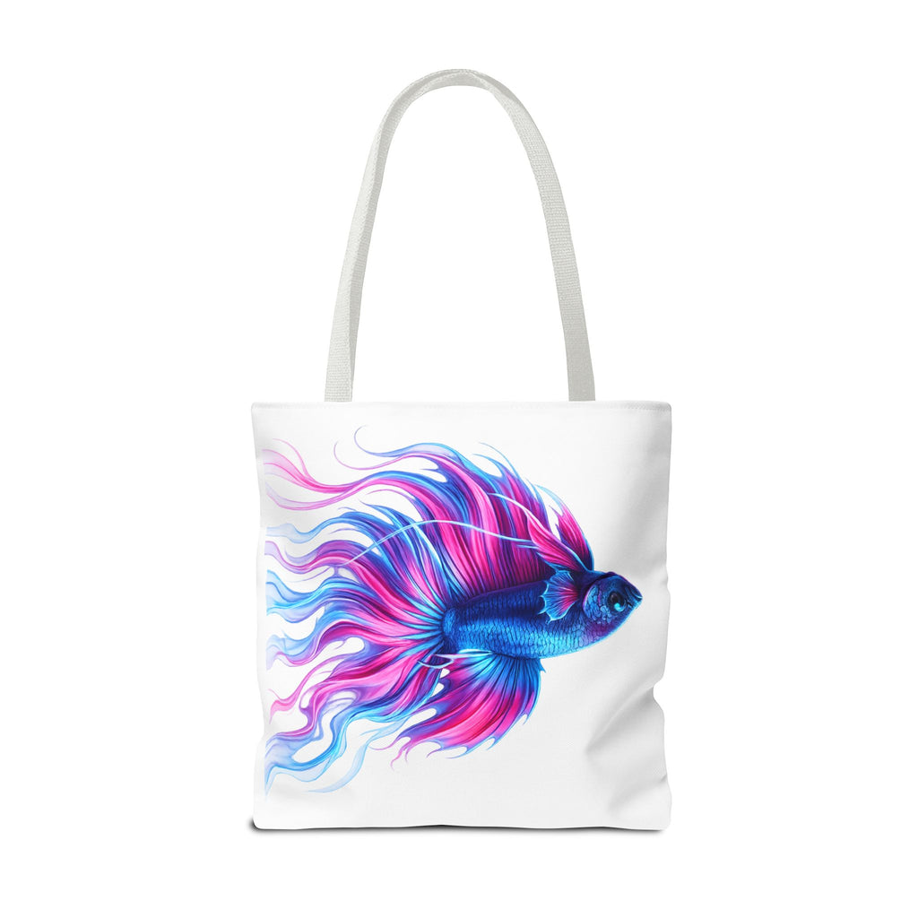 Colorful Betta Fish Tote Bag — Vibrant Blue & Pink Aquatic Art Beach Tote