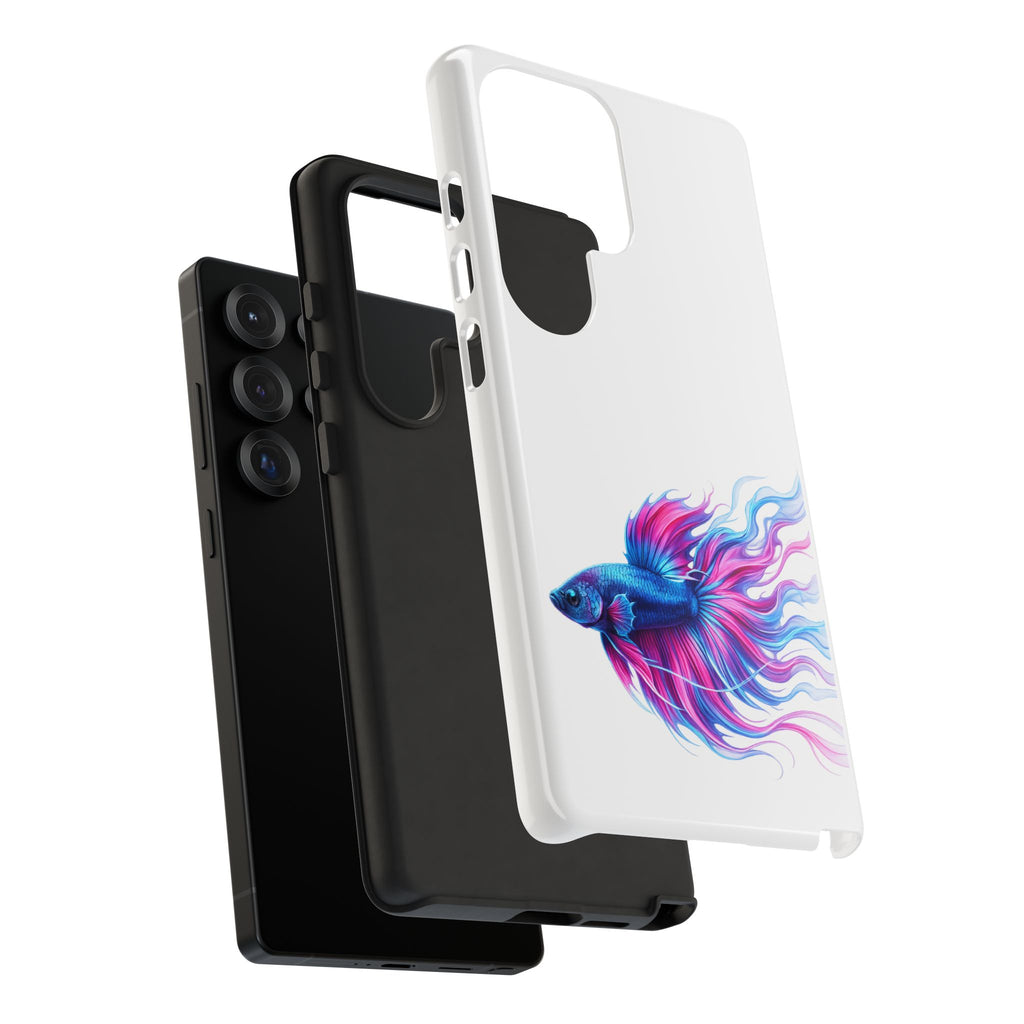 Betta Fish Tough Phone Case — Colorful Watercolor Fish Protective Cover