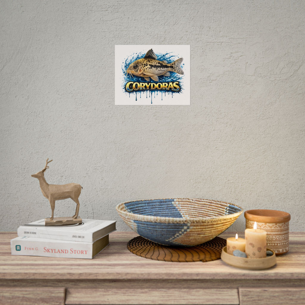 Corydoras Aquarium Fish Poster — Rolled Decorative Wall Art for Fishkeepers