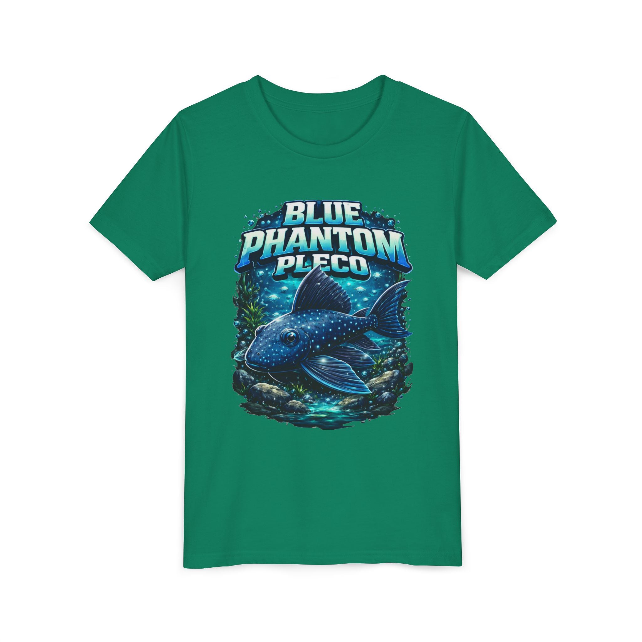 Blue Phantom Pleco Youth Tee – Kids Fish Aquarium T-Shirt