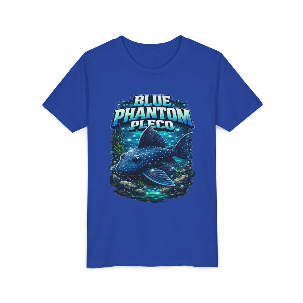 Blue Phantom Pleco Youth Tee – Kids Fish Aquarium T-Shirt