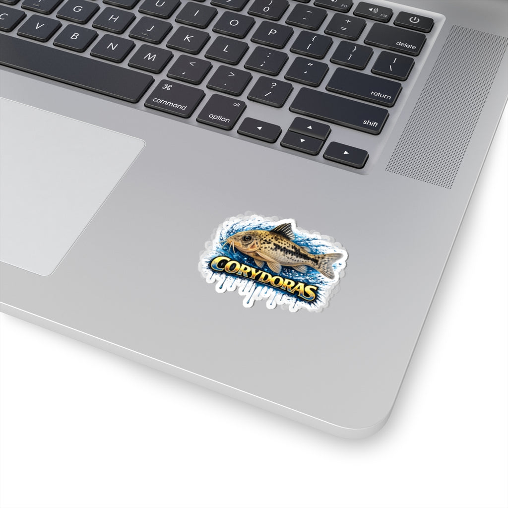 Peppered Corydora Fish-Cut Sticker — Aquarium Catfish Decal for Tanks, Laptops & Gear