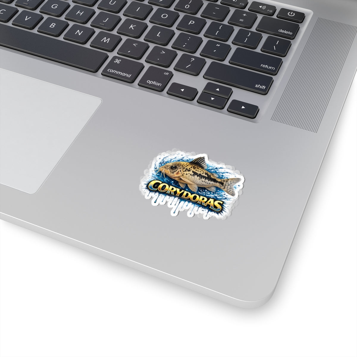 Peppered Corydora Fish-Cut Sticker — Aquarium Catfish Decal for Tanks, Laptops & Gear
