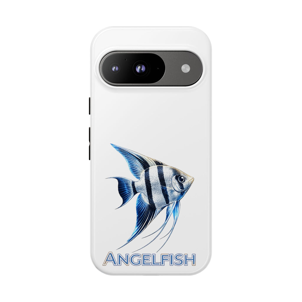 Angelfish Tough Phone Case – Durable Protective Case with Blue Tropical Fish Design