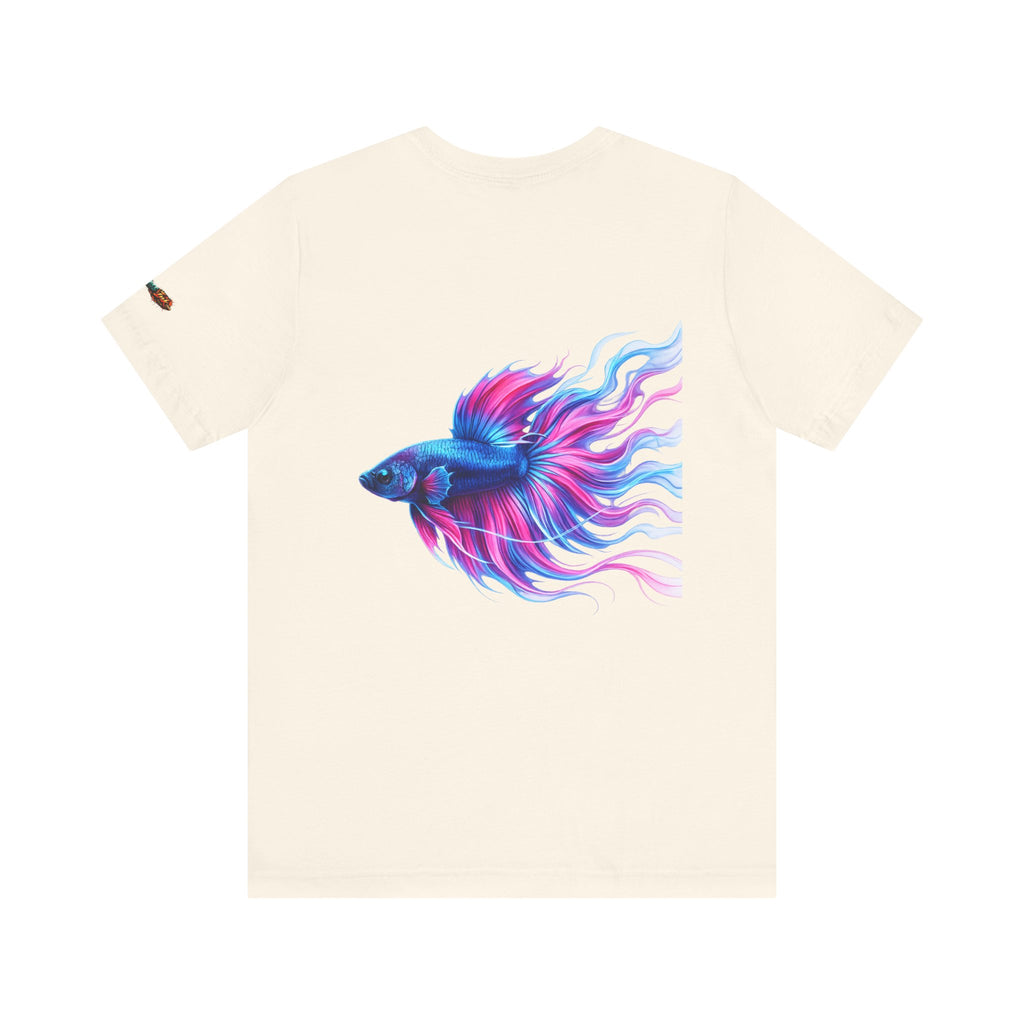 Betta Fish Graphic Tee — Vibrant Blue & Pink Aquatic Art T‑Shirt