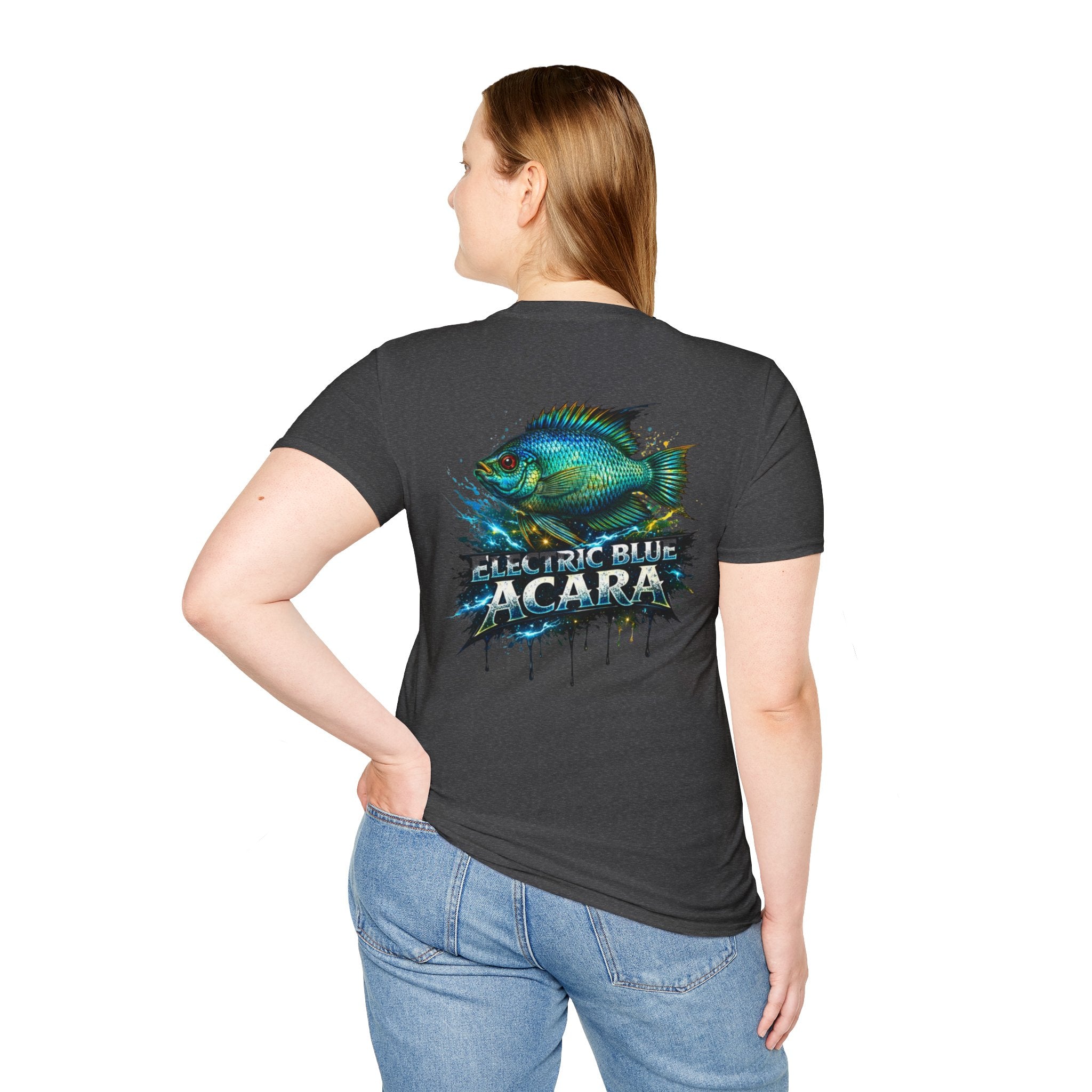 Electric Blue Acara Fish T-Shirt — Vibrant Angler Graphic Tee
