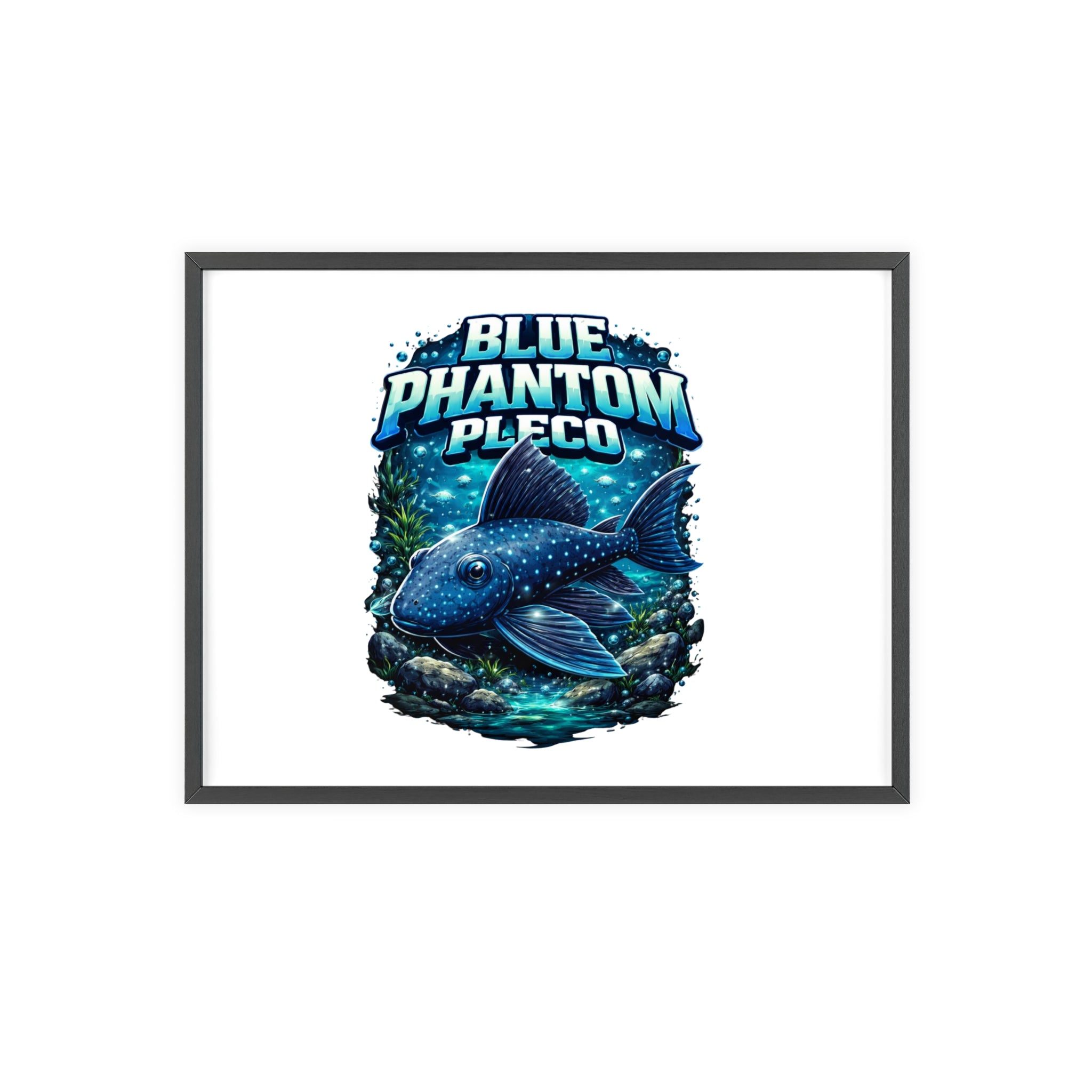 Blue Phantom Pleco Poster — Framed Aquarium Fish Wall Art
