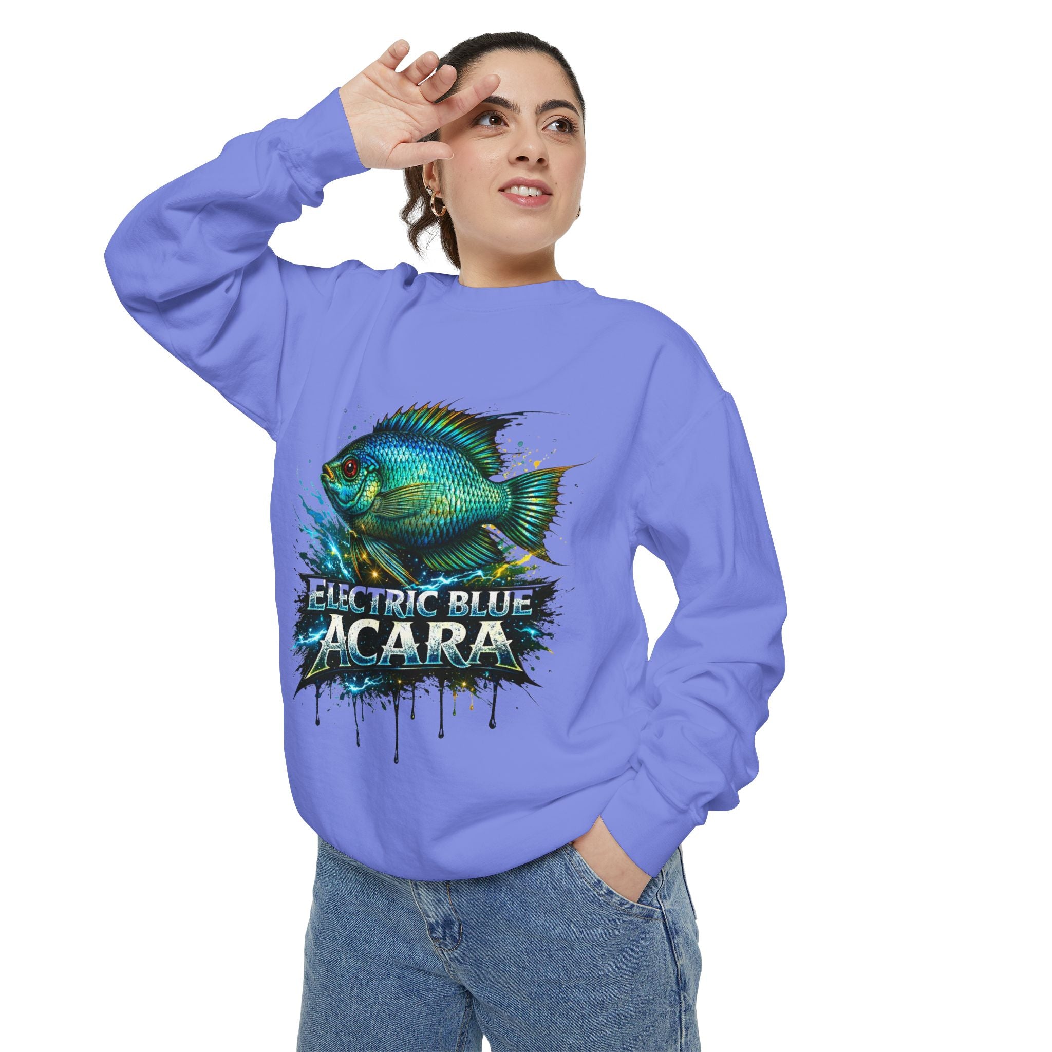 Electric Blue Acara – Garment-Dyed Premium Sweatshirt