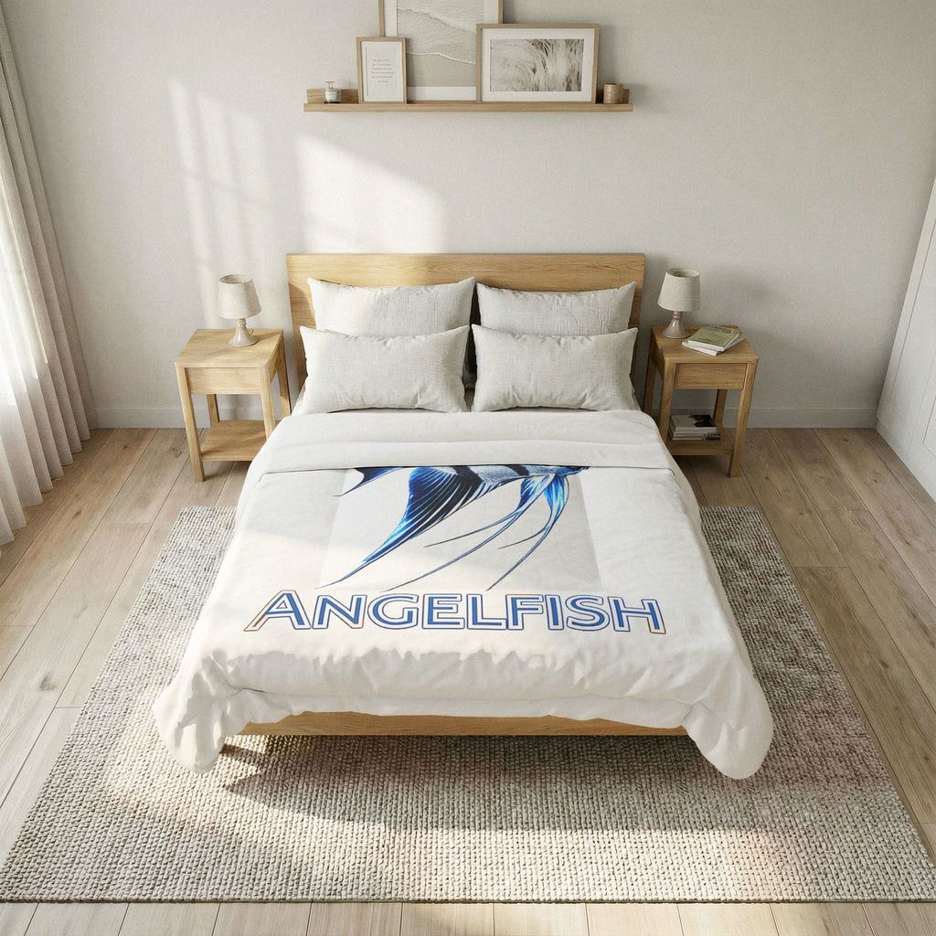 Angelfish Cotton Comforter – Coastal Blue Fish Bedding