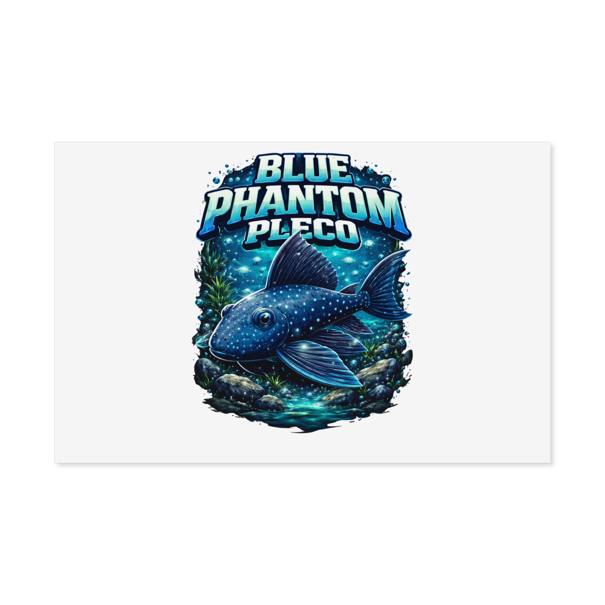 Blue Phantom Pleco L-128 – Premium Uncoated Matte Poster