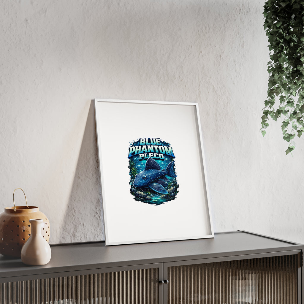 Blue Phantom Pleco Poster — Framed Aquarium Fish Wall Art