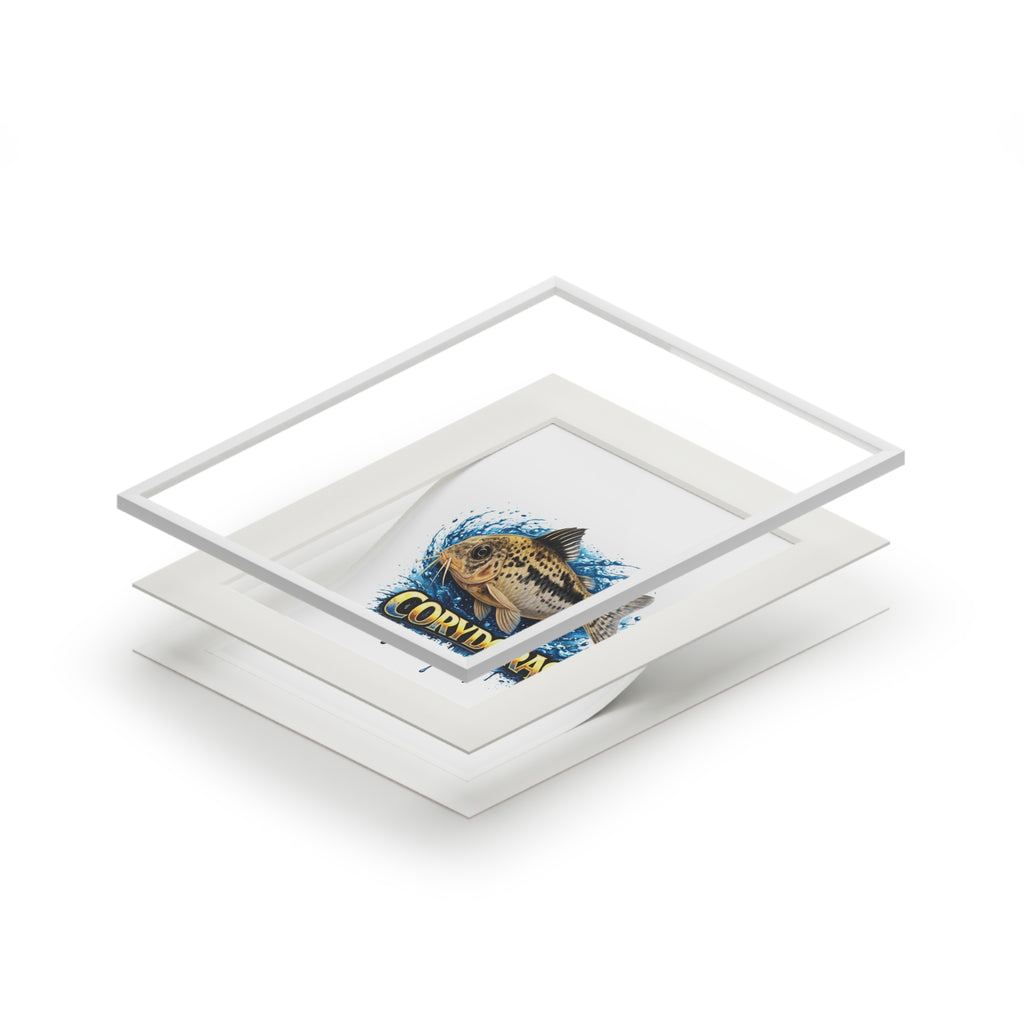Peppered Corydoras Fish Fine Art Print with Passepartout Frame