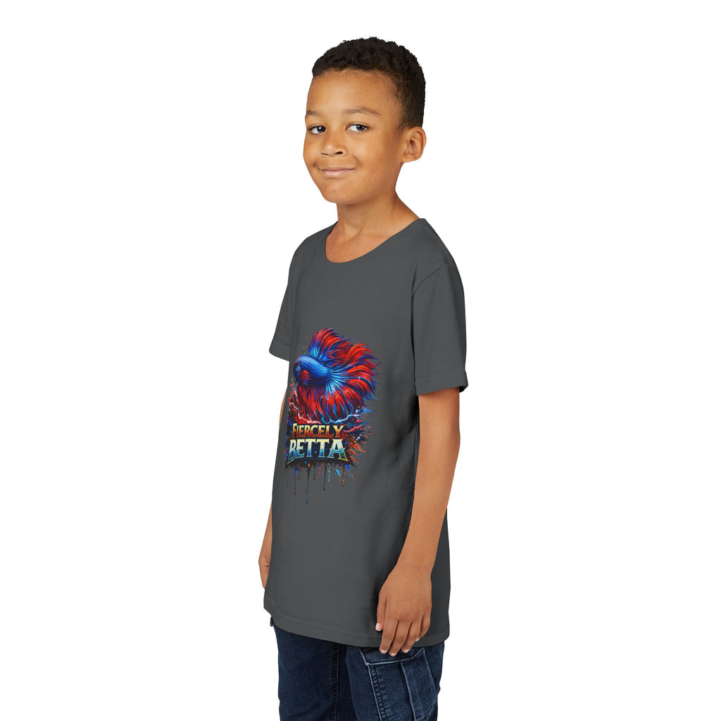 Fiercely Betta Youth Tee - Colorful Betta Fish Graphic Shirt