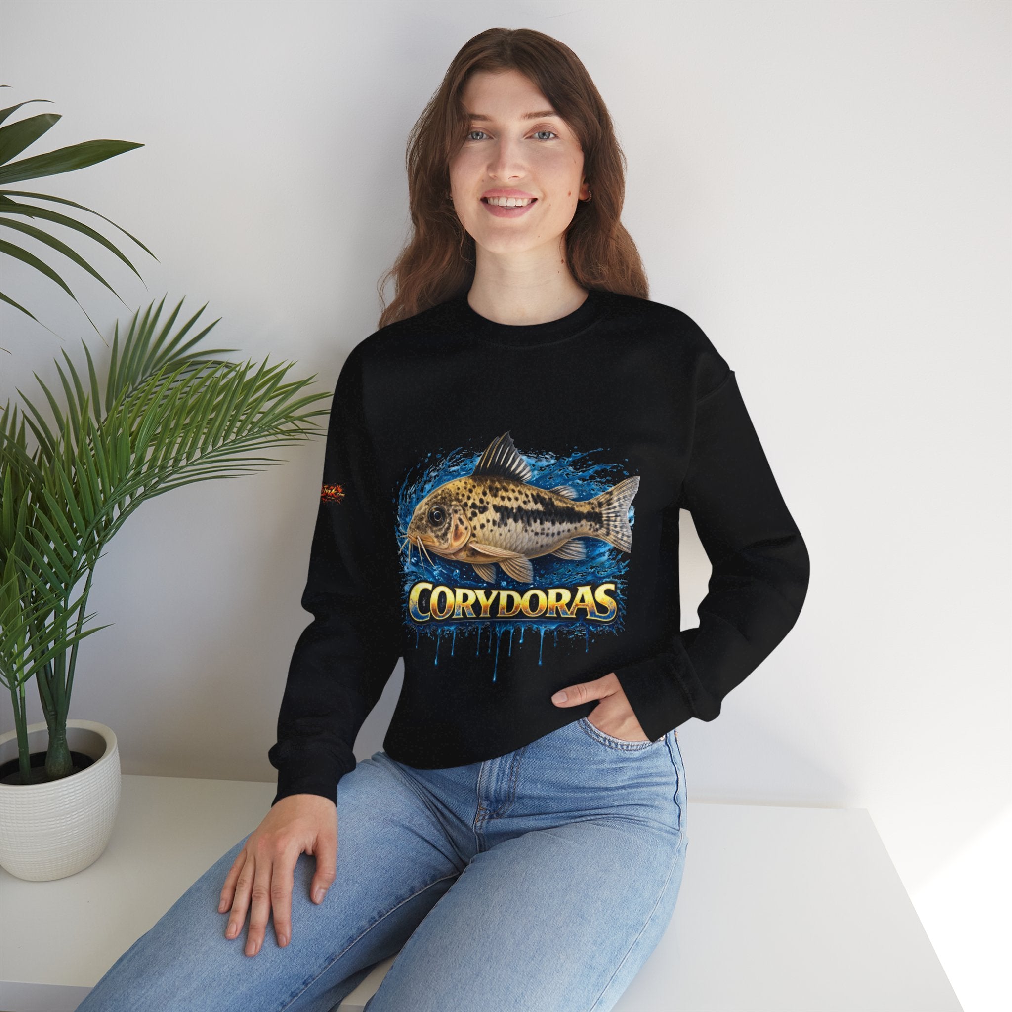 Peppered Corydoras Fish Crewneck Sweatshirt – Aquatic Aquarium Lover Tee