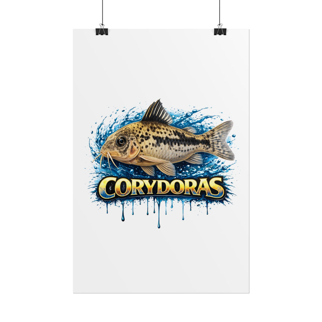 Corydoras Aquarium Fish Poster — Rolled Decorative Wall Art for Fishkeepers