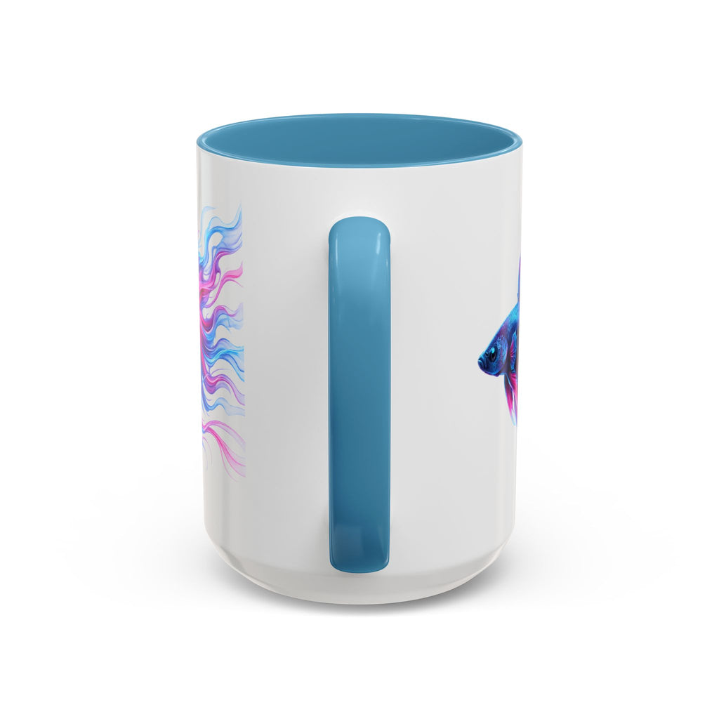 Betta Fish Accent Coffee Mug — Vibrant Neon Betta Design (11/15 oz)