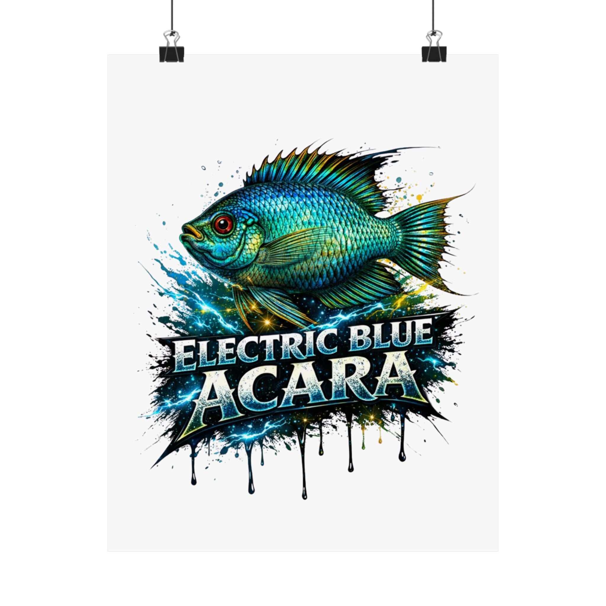 Electric Blue Acara – Matte Vertical Poster