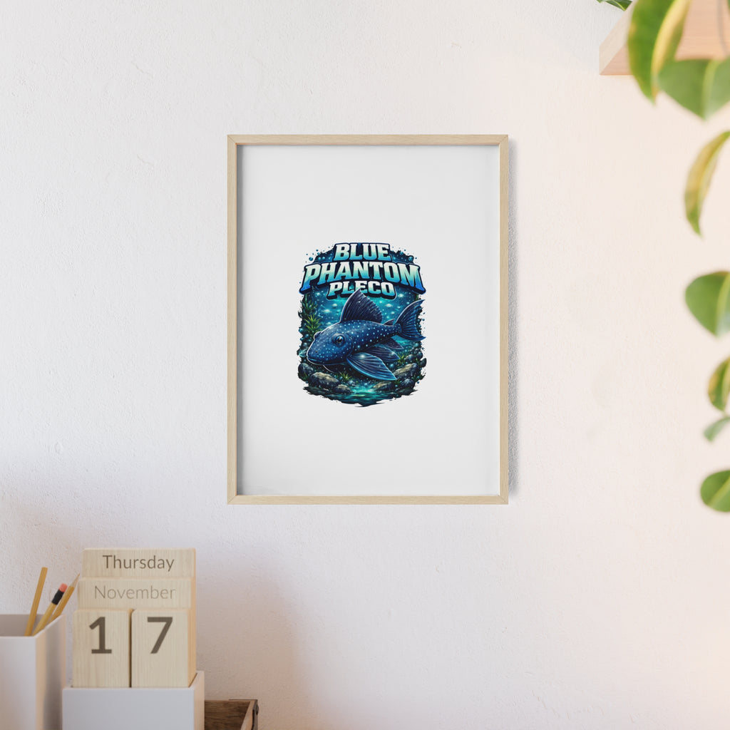Blue Phantom Pleco Poster — Framed Aquarium Fish Wall Art