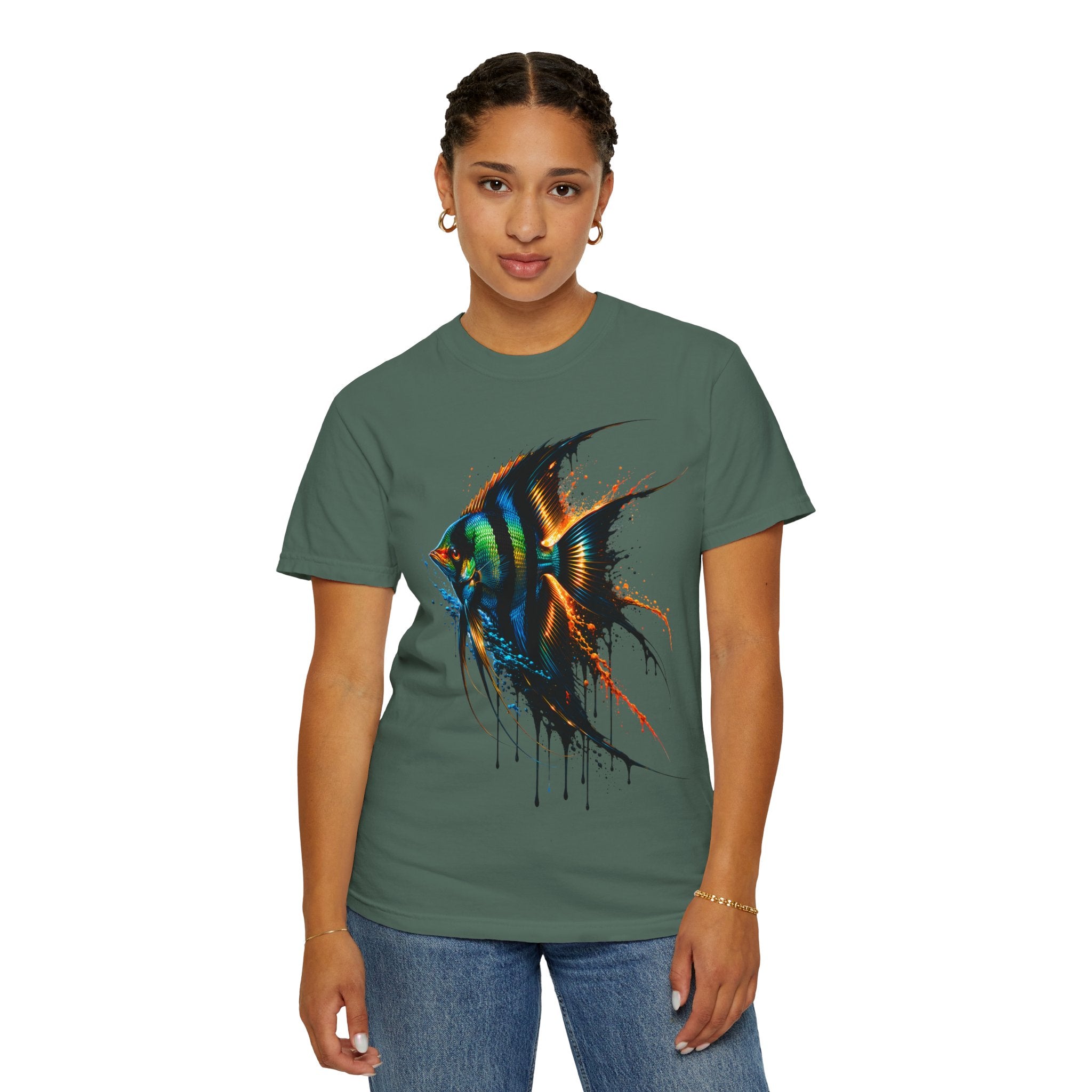 Vibrant Drip Angelfish Graphic Tee