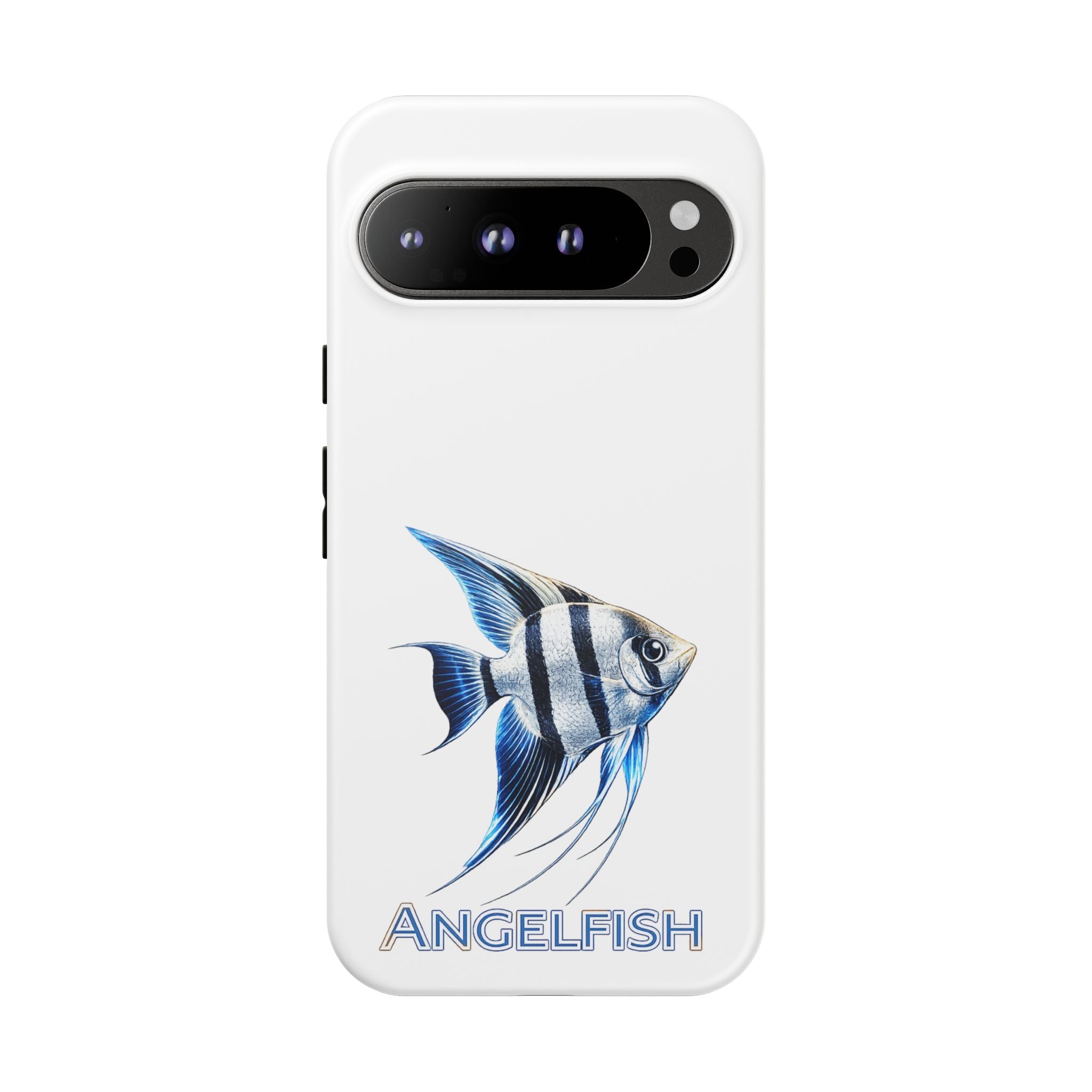 Angelfish Tough Phone Case – Durable Protective Case with Blue Tropical Fish Design