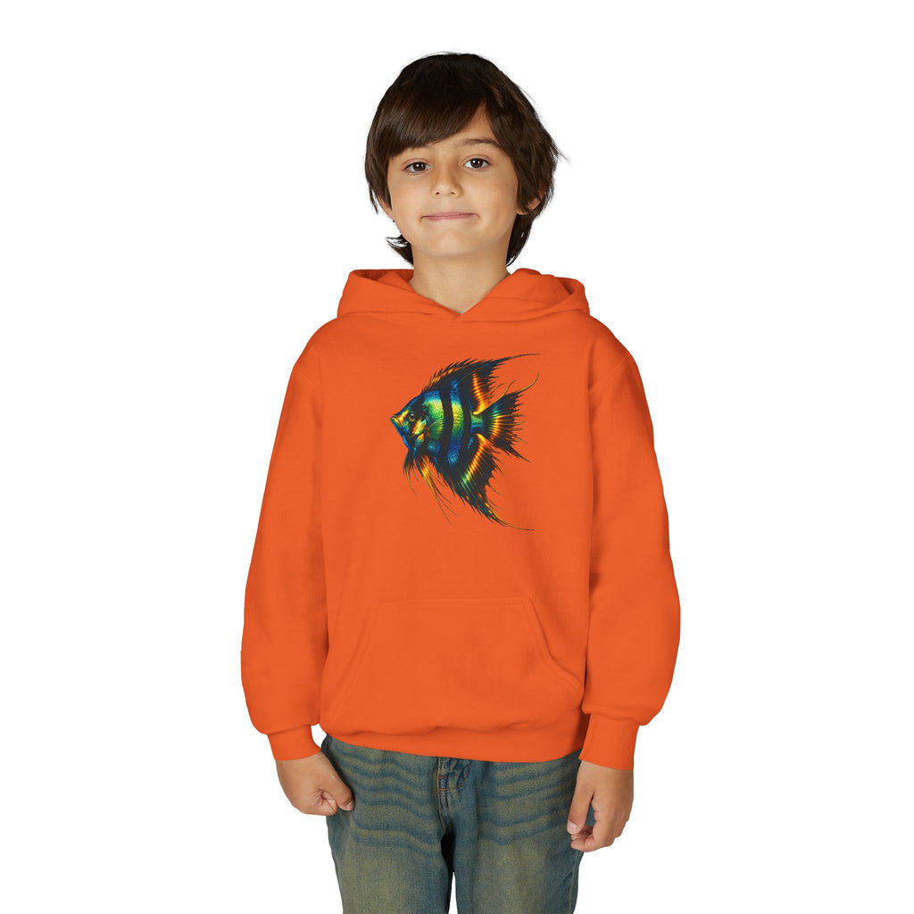 Youth Angelfish Hoodie - Colorful Aquarium Fish Graphic Sweatshirt