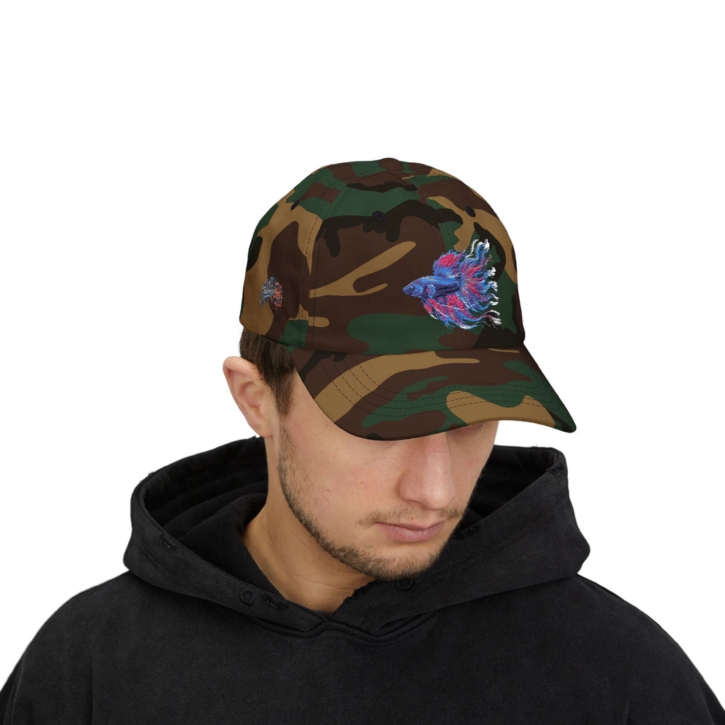 Betta Fish Dad Cap – Embroidered Color Splash Fish Baseball Hat