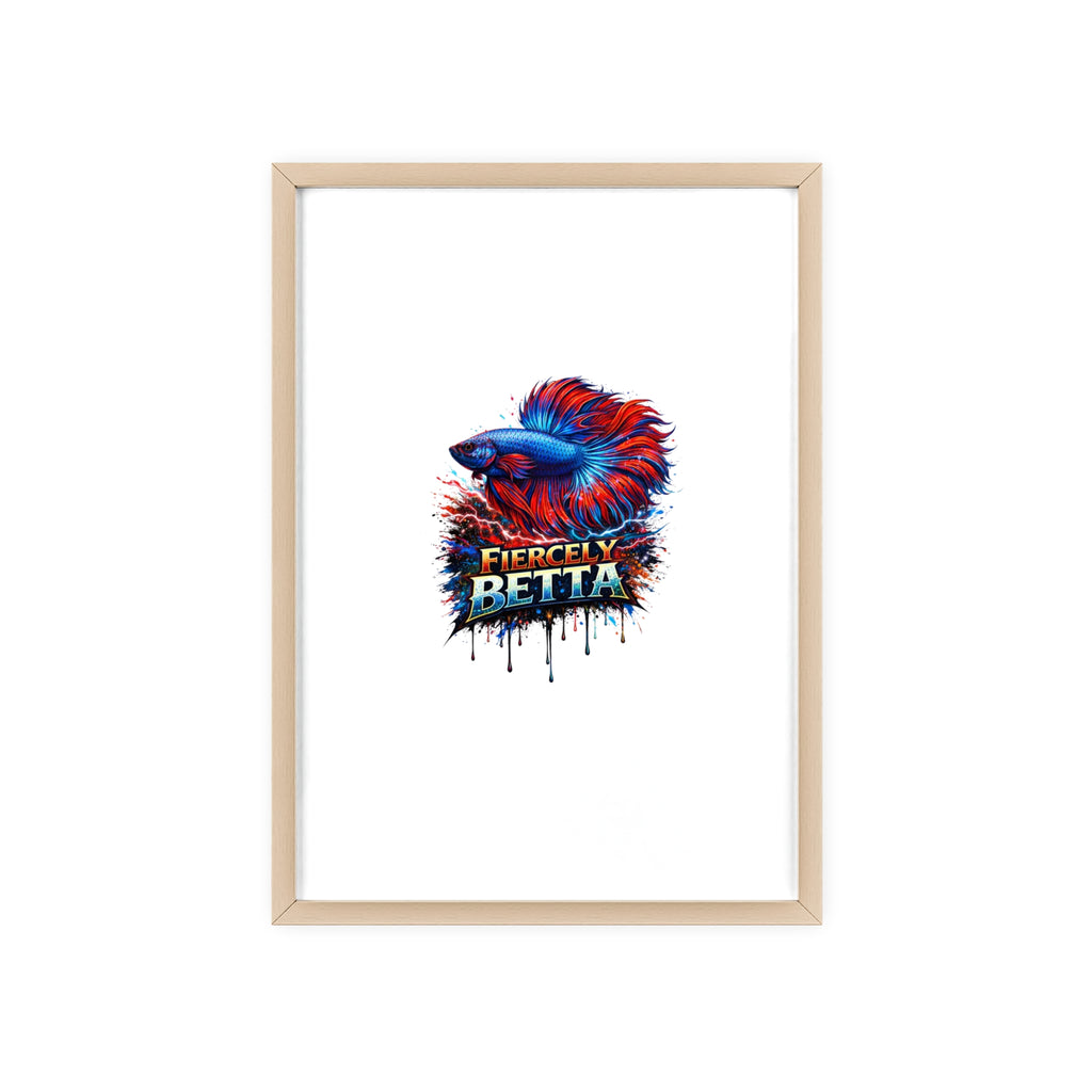 Fiercely Betta Framed Poster — Colorful Betta Fish Wall Art