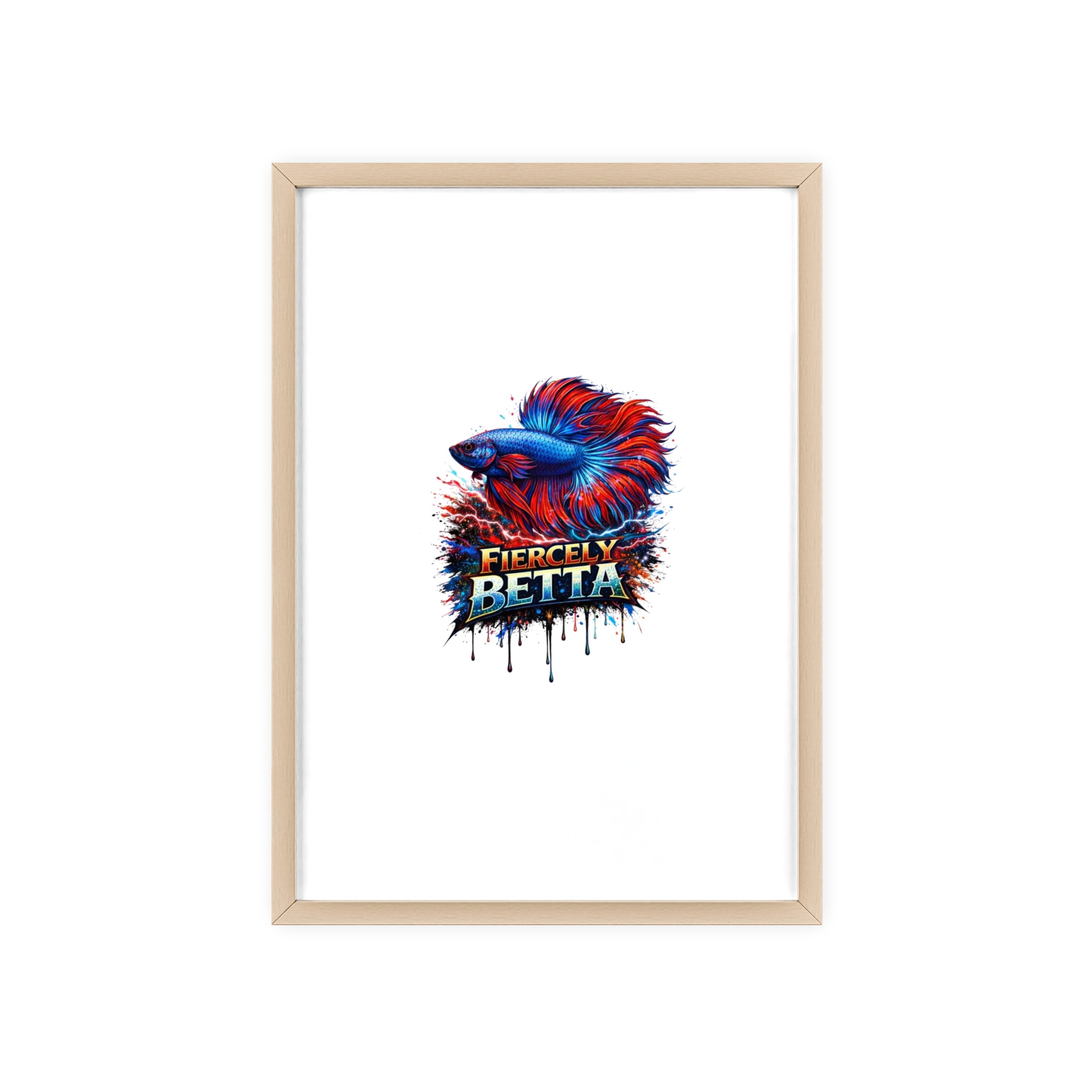 Fiercely Betta Framed Poster — Colorful Betta Fish Wall Art