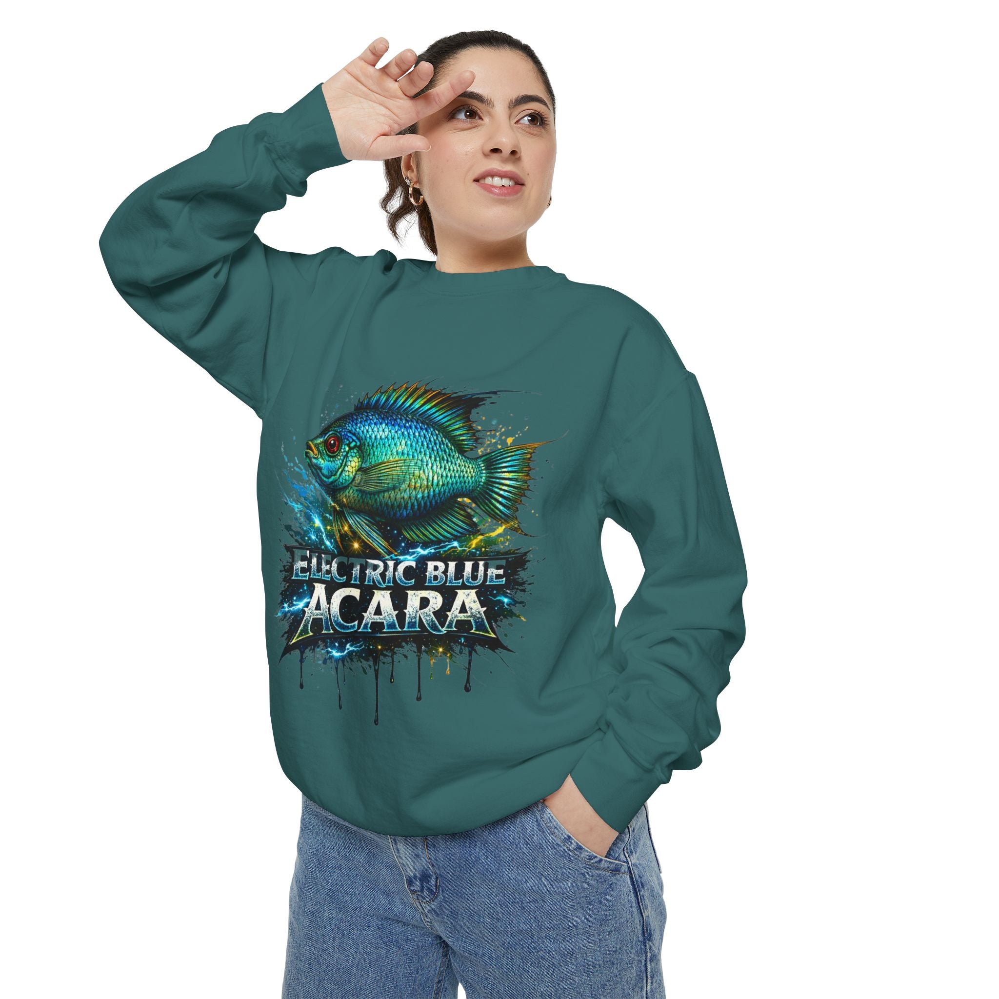 Electric Blue Acara – Garment-Dyed Premium Sweatshirt