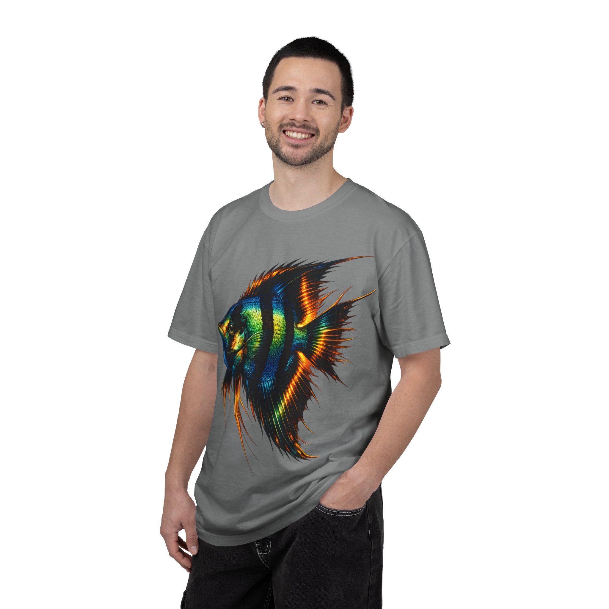 Angelfish Graphic T-Shirt — Vibrant Tropical Fish Illustration