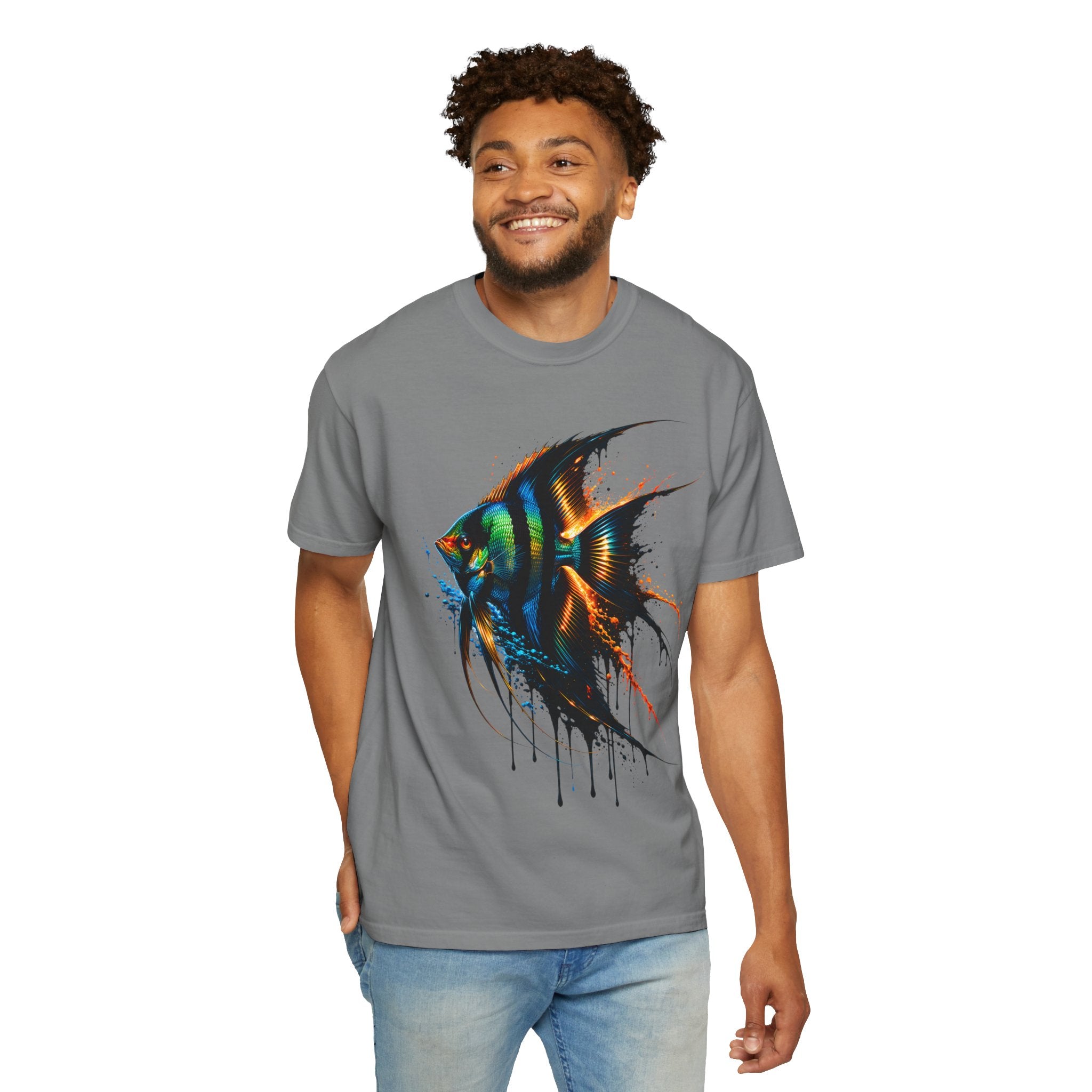 Vibrant Drip Angelfish Graphic Tee