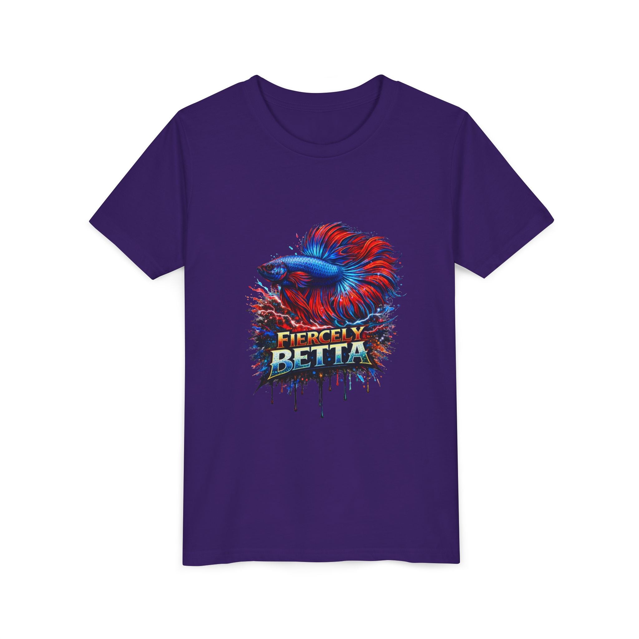 Fiercely Betta Youth Tee - Colorful Betta Fish Graphic Shirt