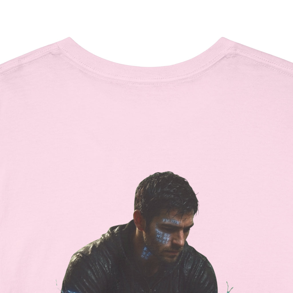 T-Shirt — Nature Warrior Graphic Tee with Man and Dog Illustration