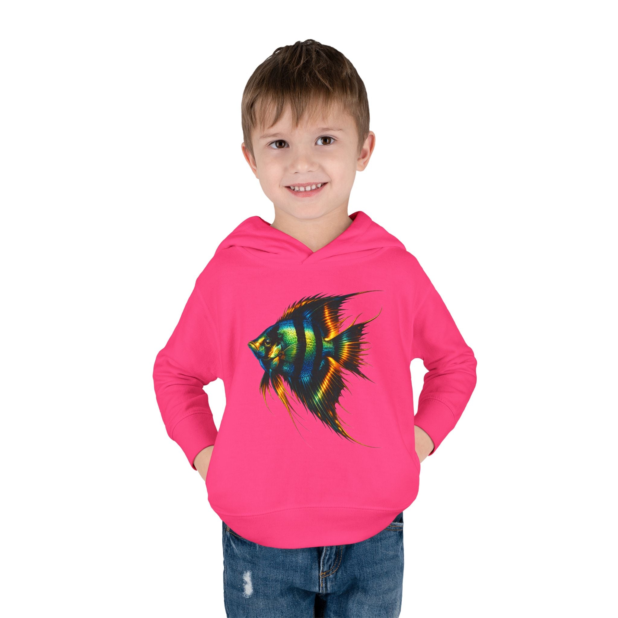 Toddler Hoodie with Colorful Angelfish Graphic