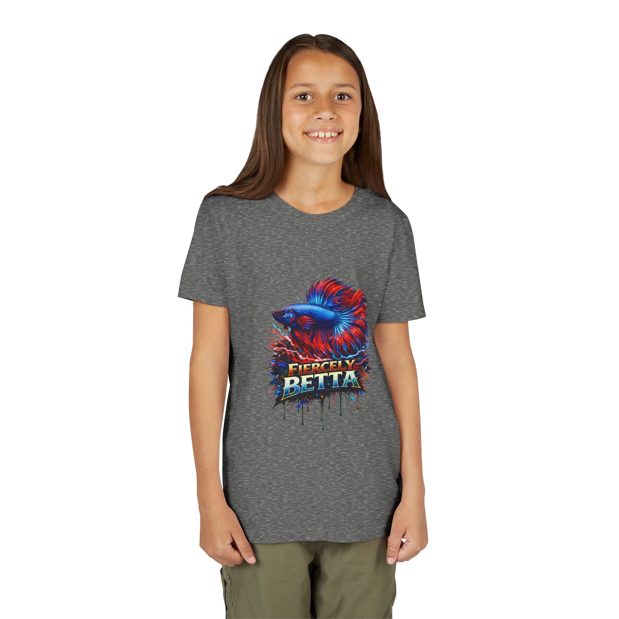 Fiercely Betta Youth Tee - Colorful Betta Fish Graphic Shirt