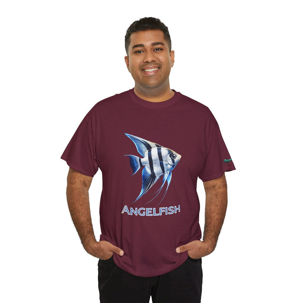 Angelfish Graphic Tee — Blue Tropical Fish Shirt