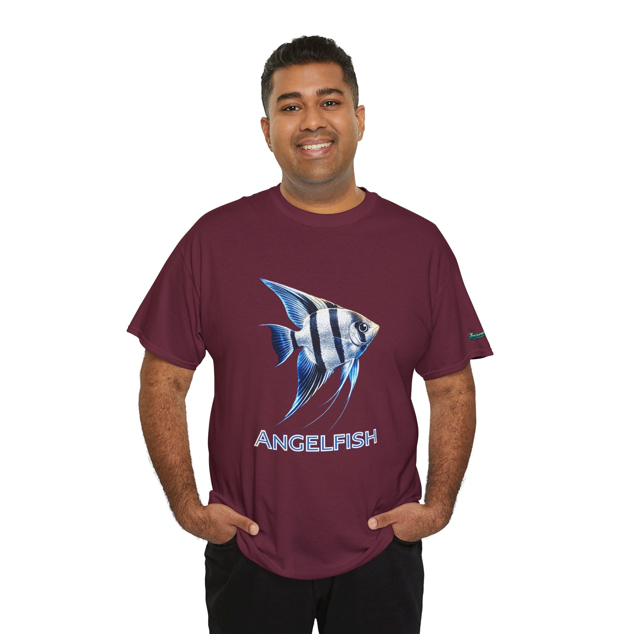 Angelfish Graphic Tee — Blue Tropical Fish Shirt